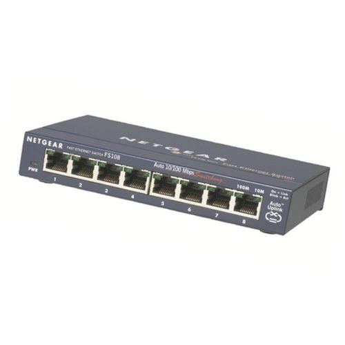 Netgear FS108 Unmanaged network switch L2 Fast Ethernet (10/100) Blue