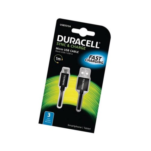 Duracell USB/Micro USB, 1 m 1m USB A Micro-USB B Male Male Black USB cable