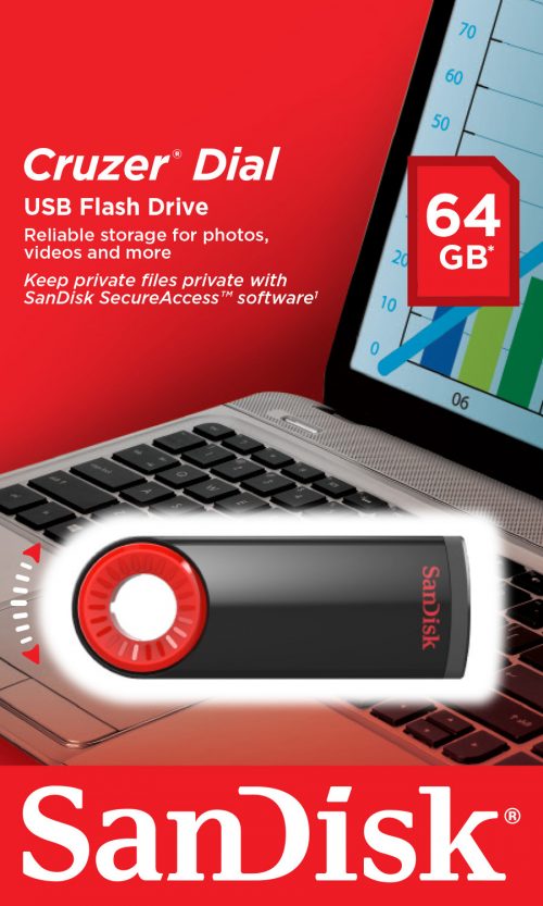 SanDisk 64GB Cruzer Dial USB Flash Drive