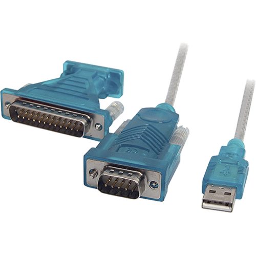 USB 2.0 Male to D9 Male (+D25 Adaptor) Serial Cable 2m