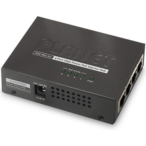 4 Port High Power POE Injector Hub 802.3at 30W Desktop