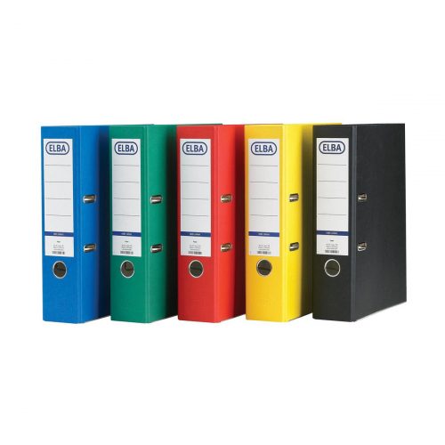 Elba Lever Arch File A4 Coloured Paper Over Board 80mm Spine Assorted Ref 100025220 [Pack 10]