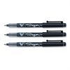 Pilot V-Sign Pen Liquid Ink Permanent Ink Medium 2.0mm Tip 0.6mm Line Black Ref SWVSP01 [Pack 12]